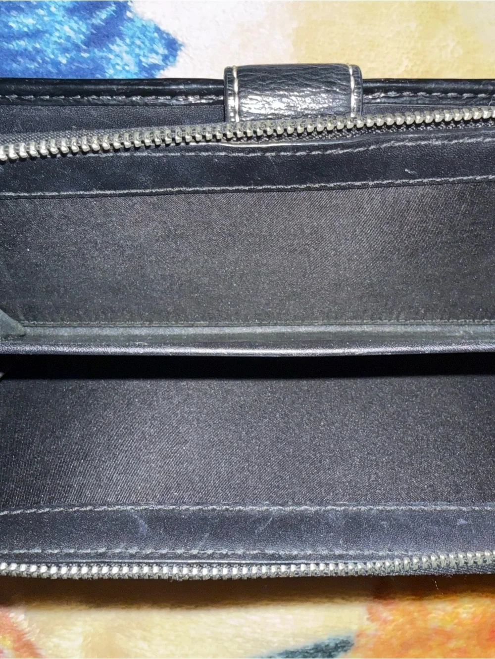 Vintage Coach Signature Stripe Checkbook/Accordion Long Wallet 2000s Y2K era